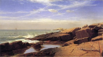  rock Oil Painting - Rocks at Nahant2 scenery Luminism William Stanley Haseltine